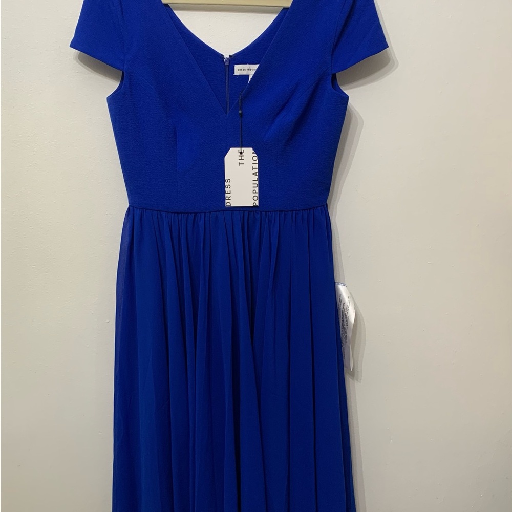 Dress The Population Chiffon Fit & Flare - New with Tag - Picture 5 of 13